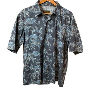 Vintage Timberland Tropical Print Casual Button Down